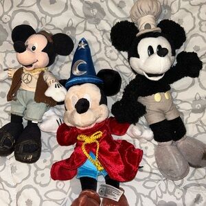 Disney Mickey Mouse Trio Plush Set - Red, Black, Blue